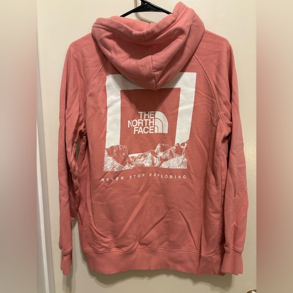 Pink Never Stop Exploring North Face hoodie - Picture 1 of 3